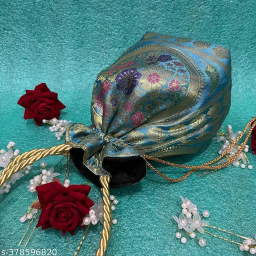 Light Blue Floral pouch Bag for Stylish Accessory